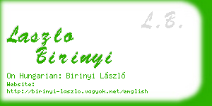 laszlo birinyi business card