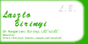laszlo birinyi business card